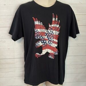 American Apparel Size L Men’s Vintage Black Single Stitch Eagle Graphic T-Shirt